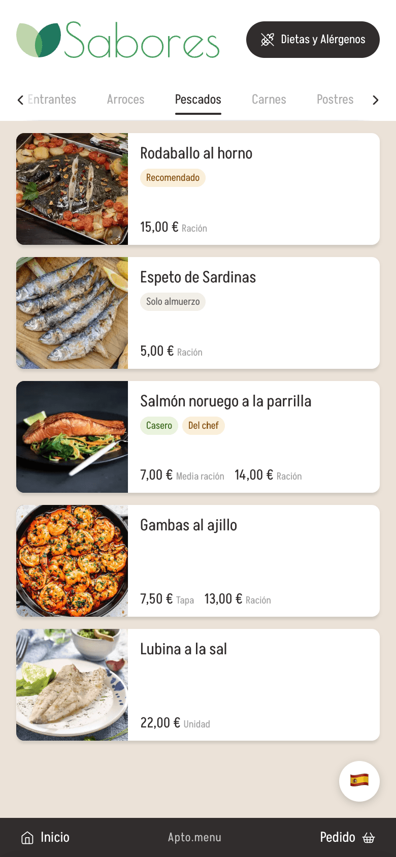 Carta pública: pescados