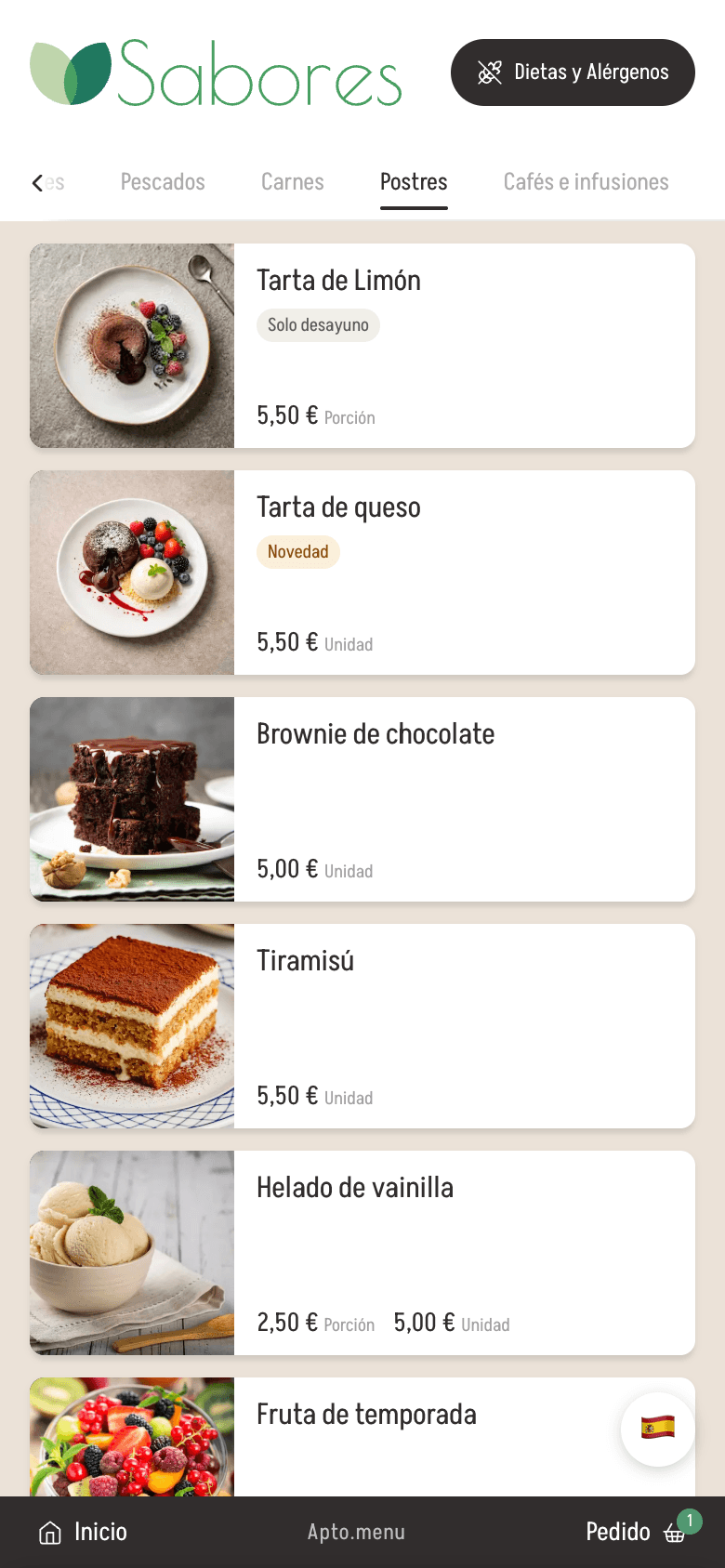 Carta Apto·menu
